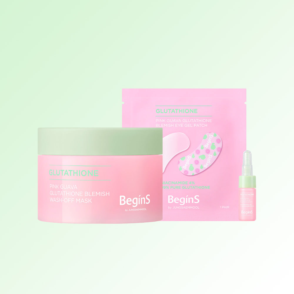 JUNG SAEM MOOL BeginS Pink Guava Glutathione Blemish Wash-Off Mask - Korean wash-off mask