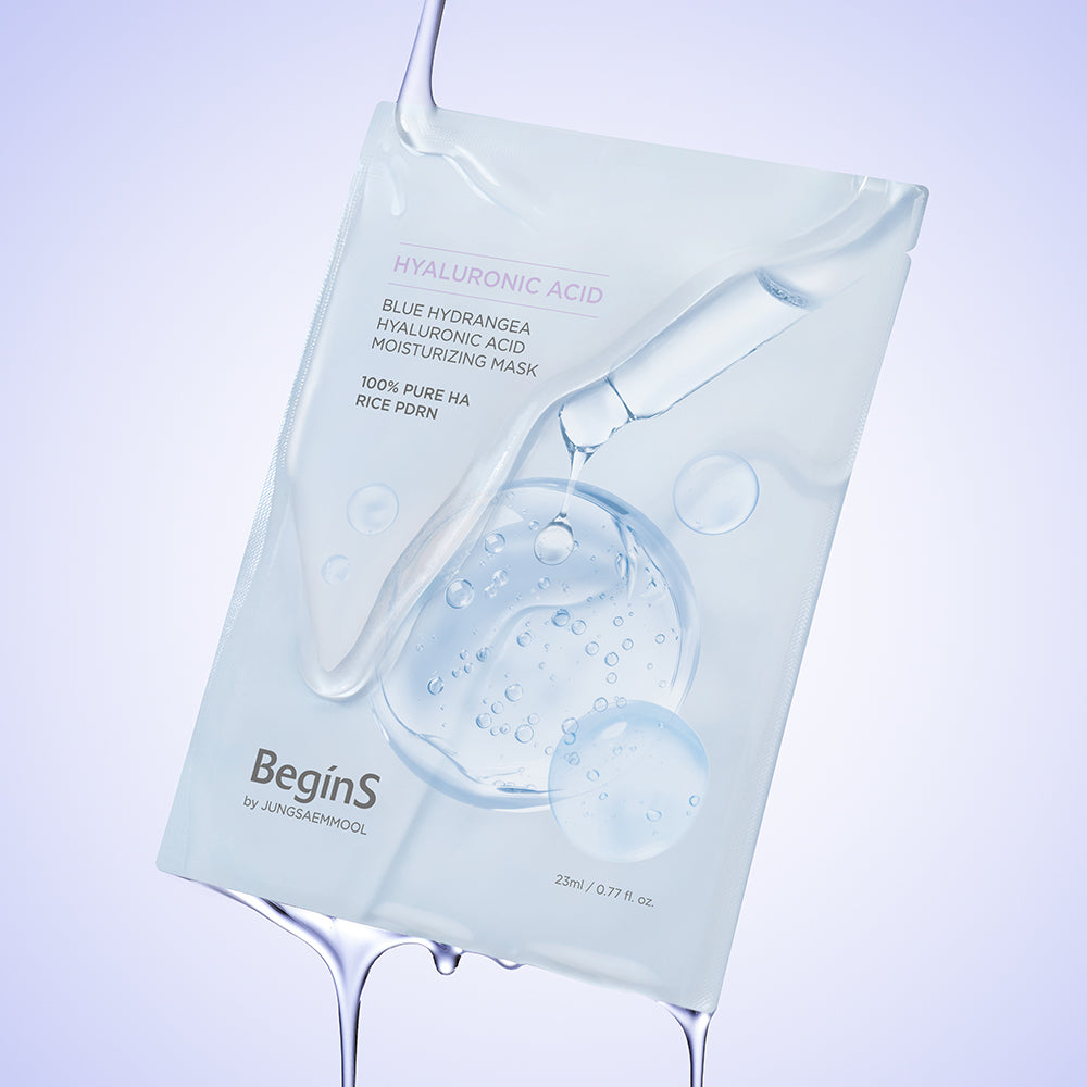 JUNG SAEM MOOL BeginS Blue Hydrangea Hyaluronic Acid Moisturizing Mask - Korean sheet mask, view 2