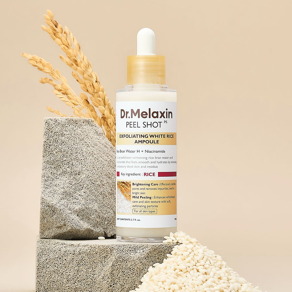 DR.MELAXIN Peel Shot Gommage White Rice Ampoule - Korean exfoliator