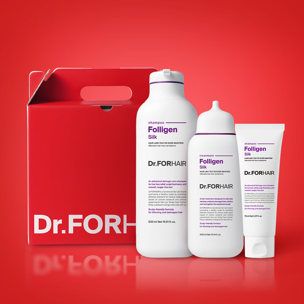 DR.FORHAIR Folligen Silk Shampoo & Treatment Set - Korean hair care set