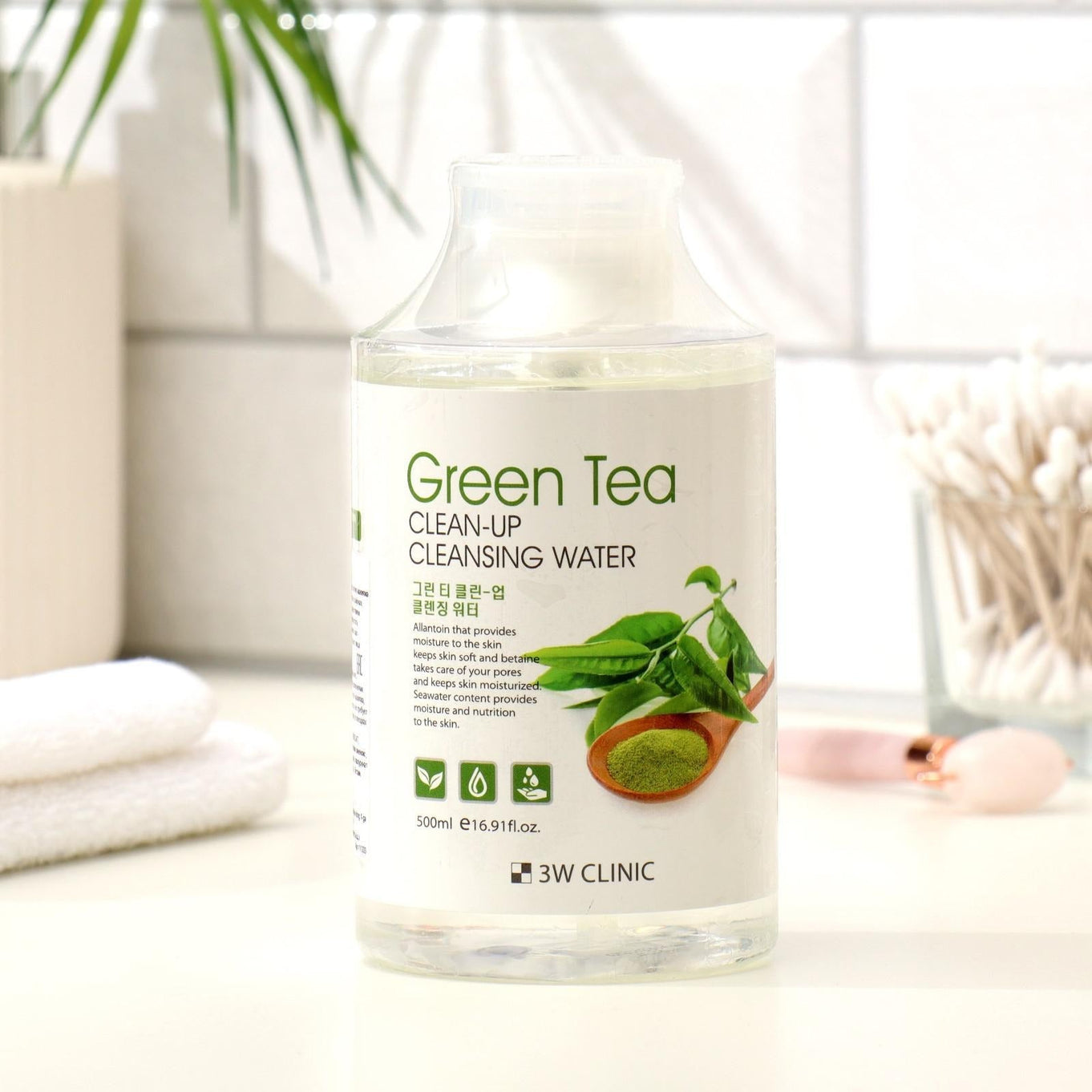 3W CLINIC Green Tea Clean Up Cleansing Water 500ml