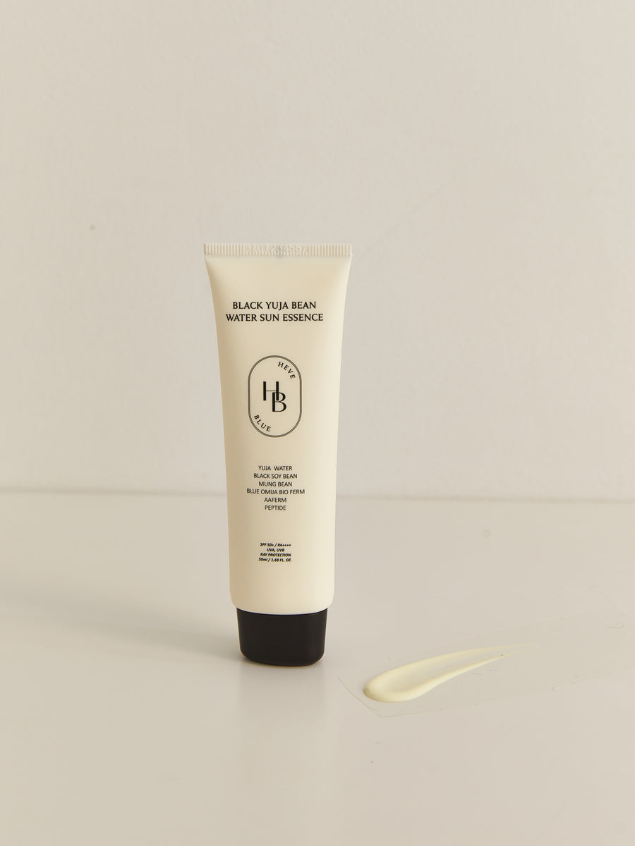 HEVEBLUE Black Yuzu Bean Water Sun Essence SPF
