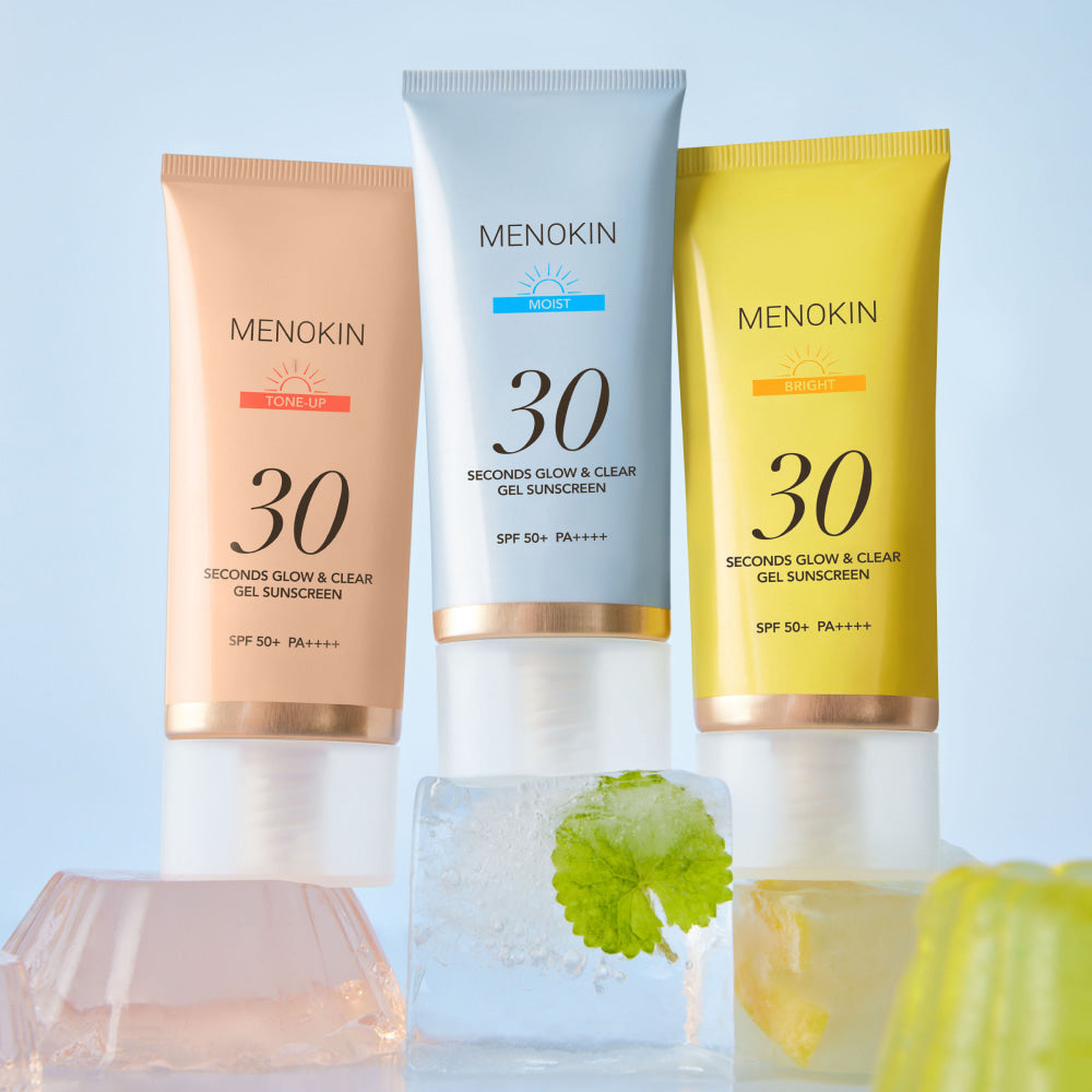 MENOKIN 30 Seconds Glow & Clear Gel Sunscreen Moist SPF50+ 50 ml