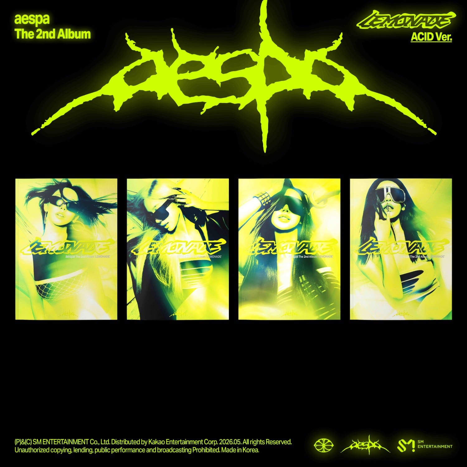 aespa - 2nd Full Album [LEMONADE] (ACID Ver.) (Random 1 of 4) - Kpop Album Koolseoul