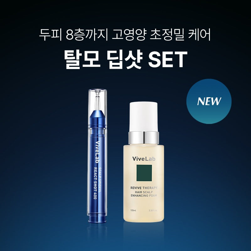 VIVELAB Spioxyl React Shot 400 & Enhancing Foam Deep Shot Set - Korean hair care set, view 2