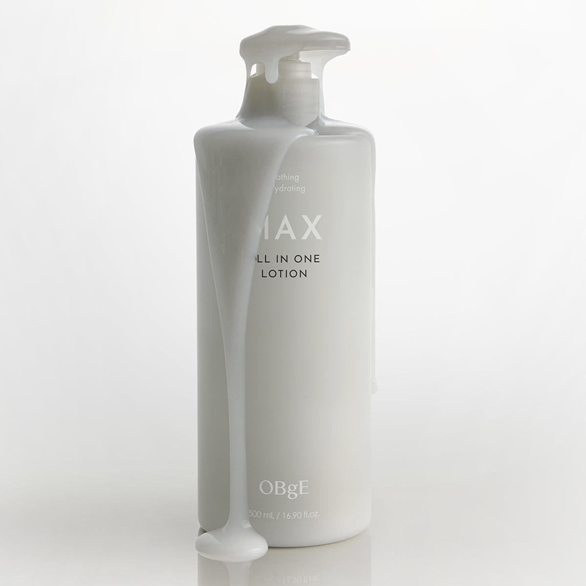 OBGE Max All-in-One Lotion 500ml — Gentleman Korea premium Korean men’s skincare lotion, white bottle with lotion drip