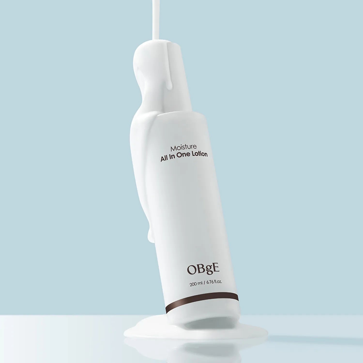 OBGE Moisture All-in-One Lotion 200ml bottle on pale blue background, Gentleman Korea Korean skincare for men