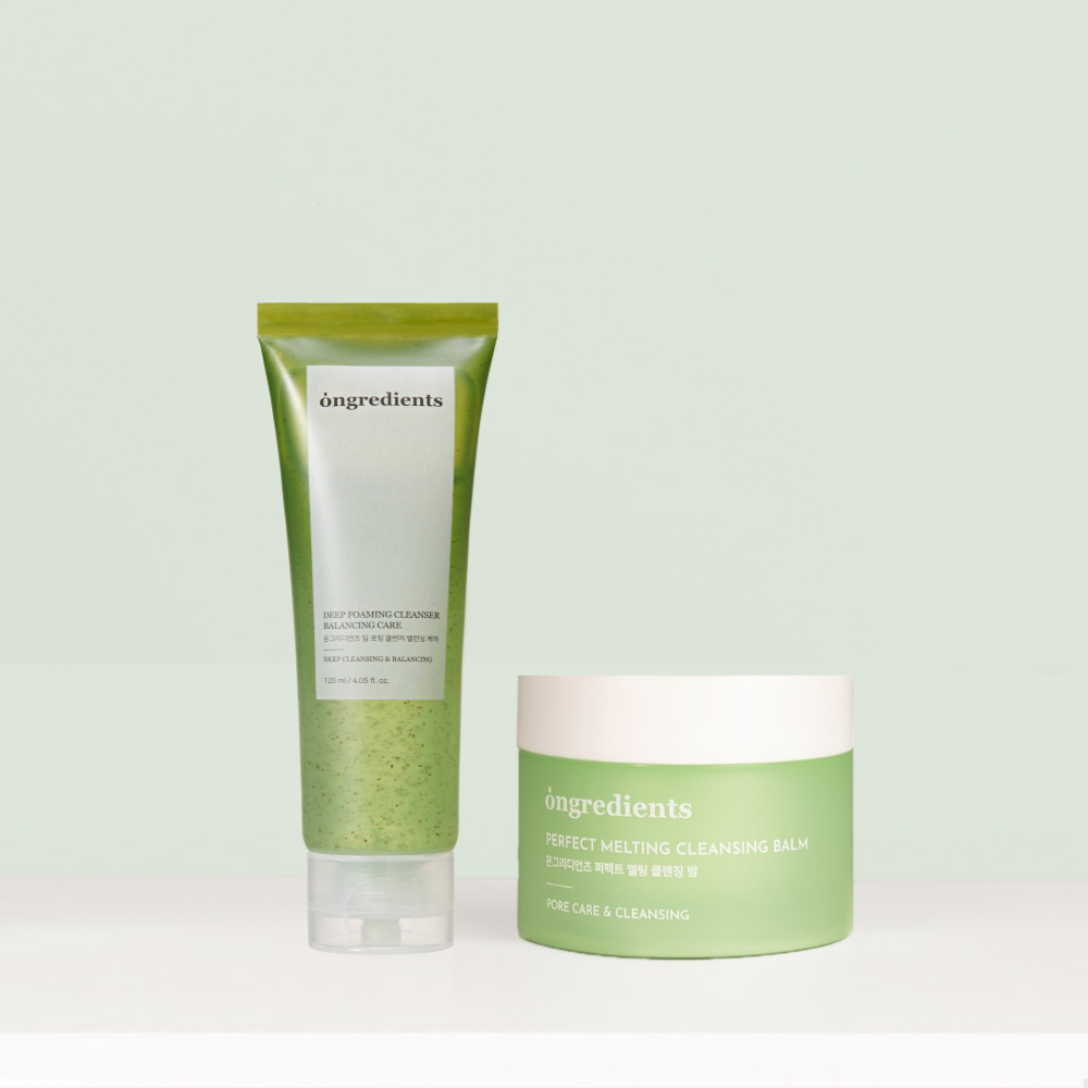 ONGREDIENTS Perfect Melting Cleansing Balm & Deep Foaming Gel Cleanser Set - Korean cleansing set