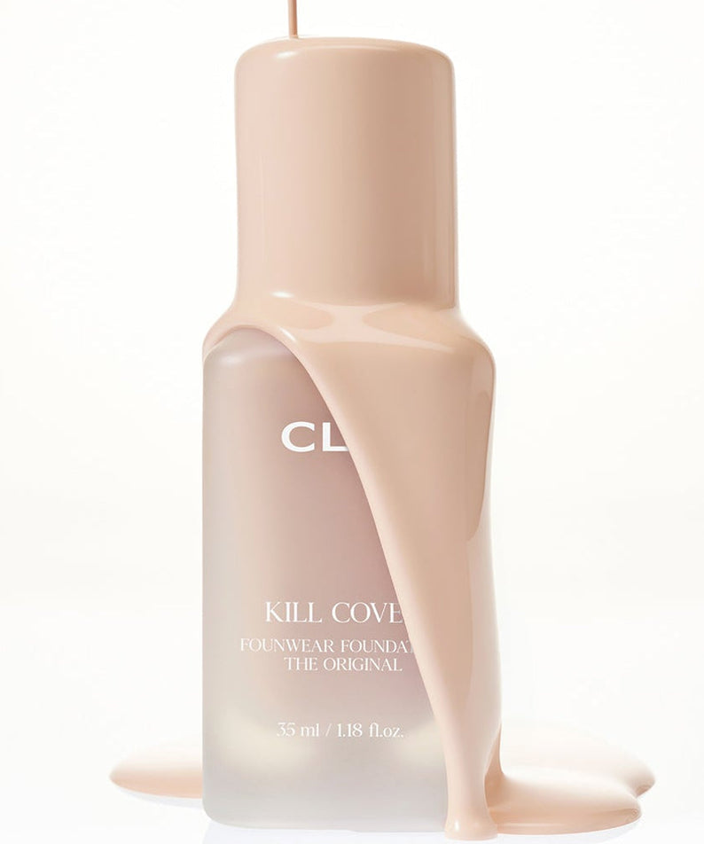 CLIO Killcover Founwear Foundation The Original 35ml bottle with makeup pouring