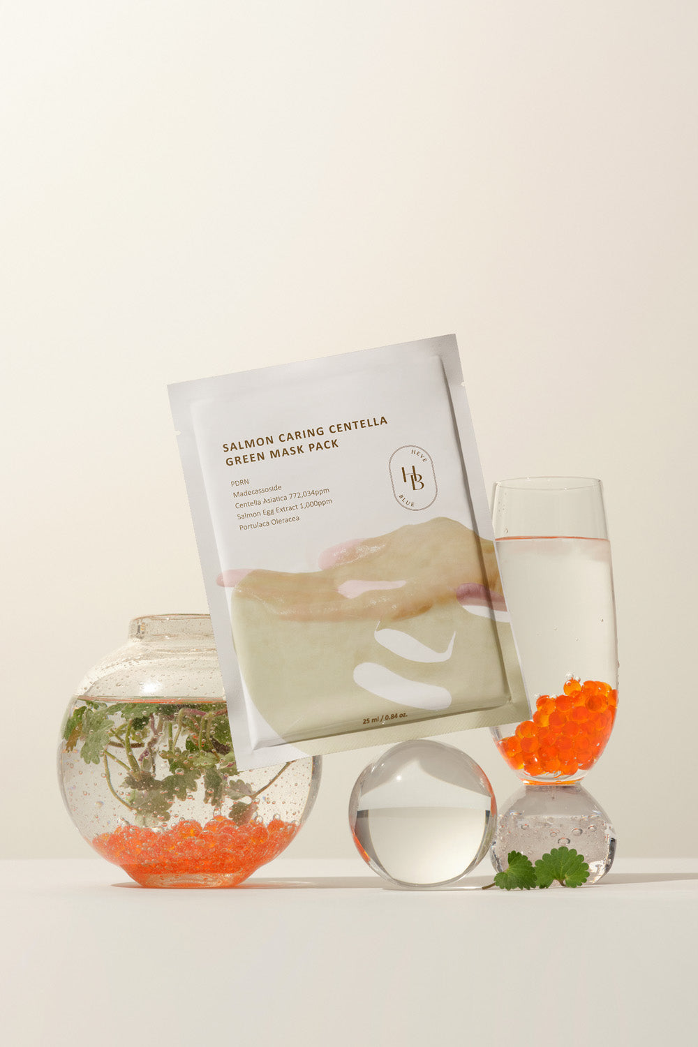 HEVEBLUE Salmon Caring Centella PDRN Green Sheet Mask 7ea