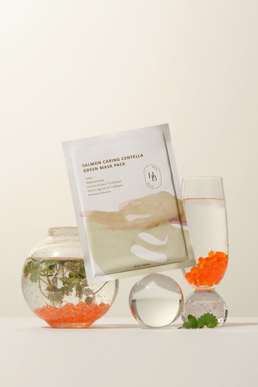 HEVEBLUE Salmon Caring Centella PDRN Green Sheet Mask 7ea