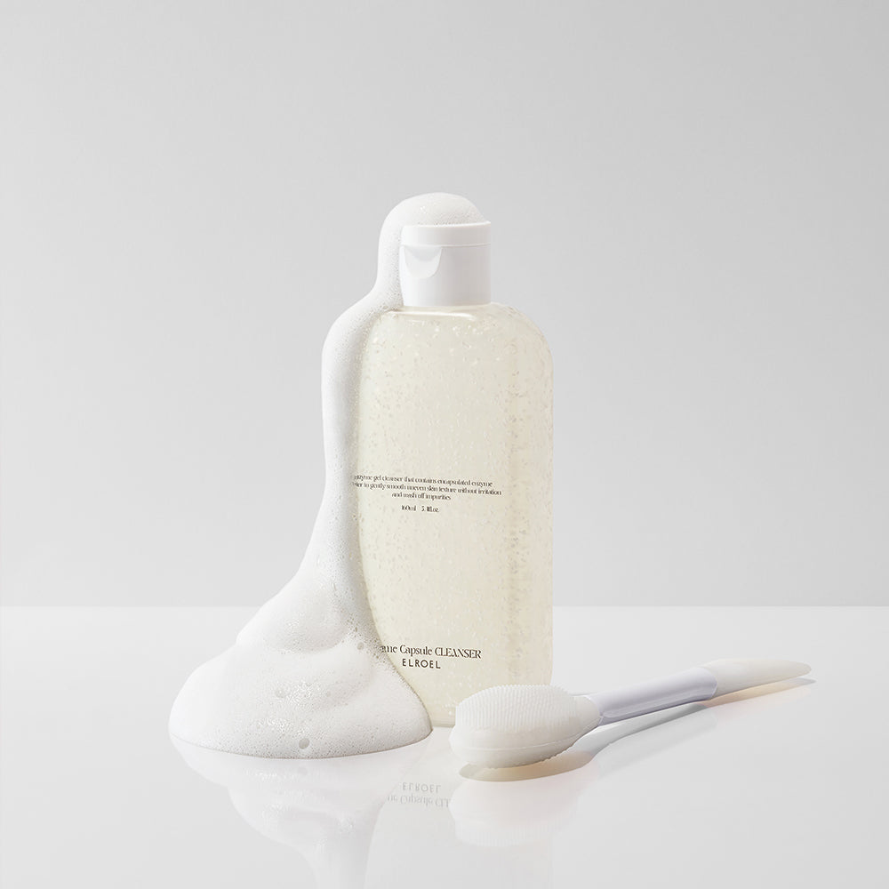 ELROEL Enzyme Capsule Cleanser & Brush Set - Korean face cleanser