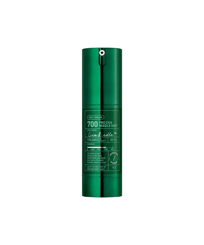 VT COSMETICS Pro Cica Reedle ShotÂ® skincare product in green bottle