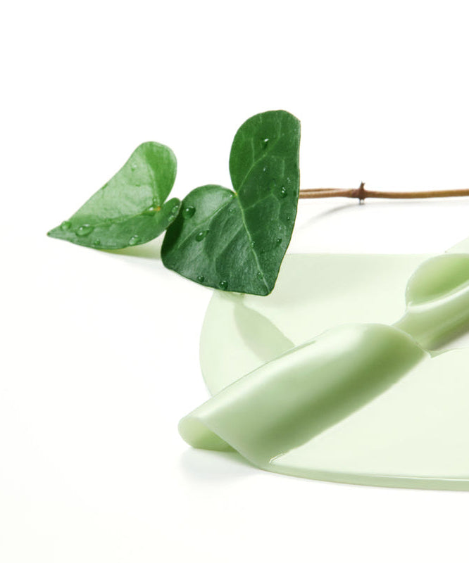 ANUA Heartleaf 70 Soothing Collagen Mask 4pcs with green leaf background