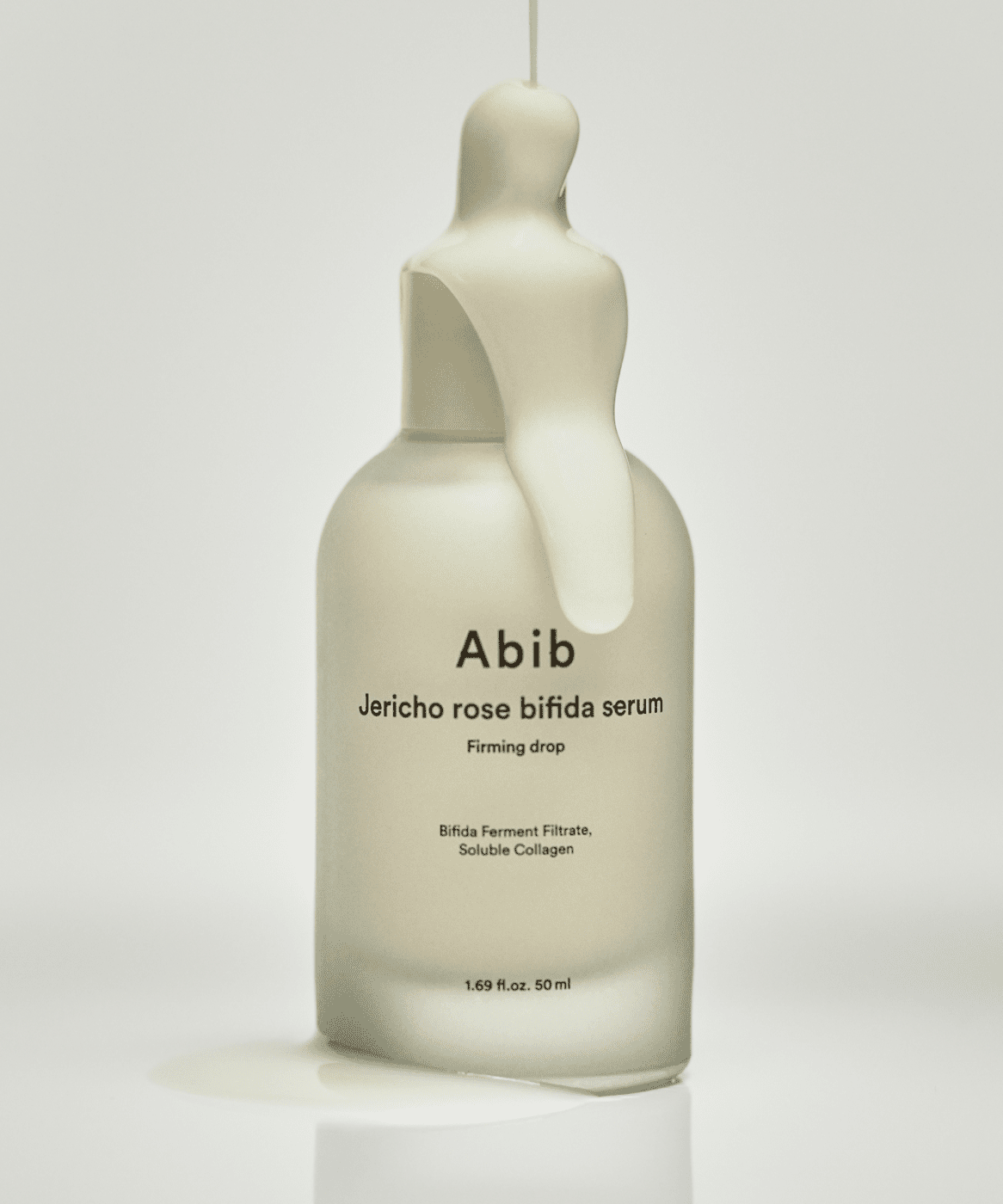 ABIB Resurrection Bifida Serum Firming Drops 50ml with liquid texture, emphasizing its firming properties and luxurious formulation.