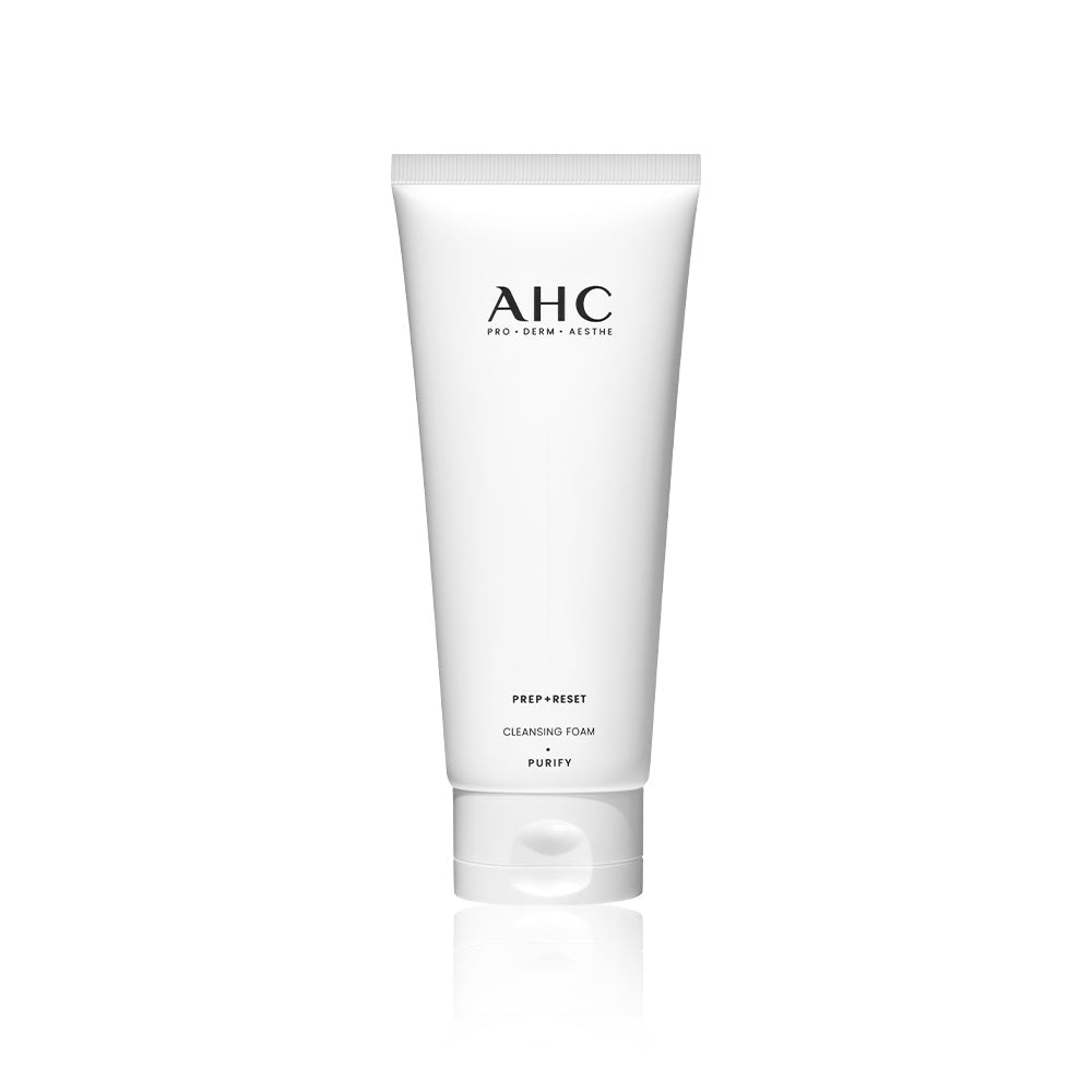 AHC Prep Reset Cleansing Foam 150ml tube on a white background