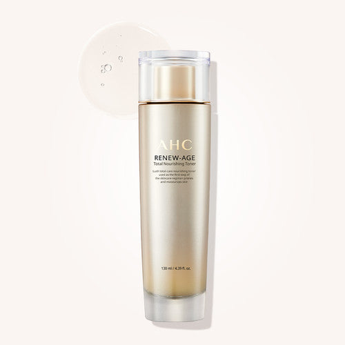 AHC Renew Age Total Nourishing Toner 130ml bottle on white background