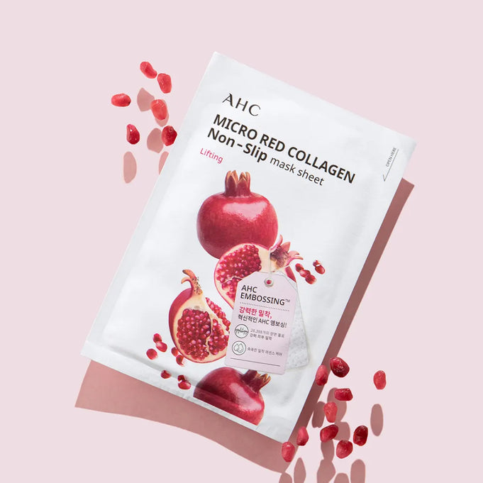 AHC Micro Red Collagen Non-Slip Mask Sheets 10ea