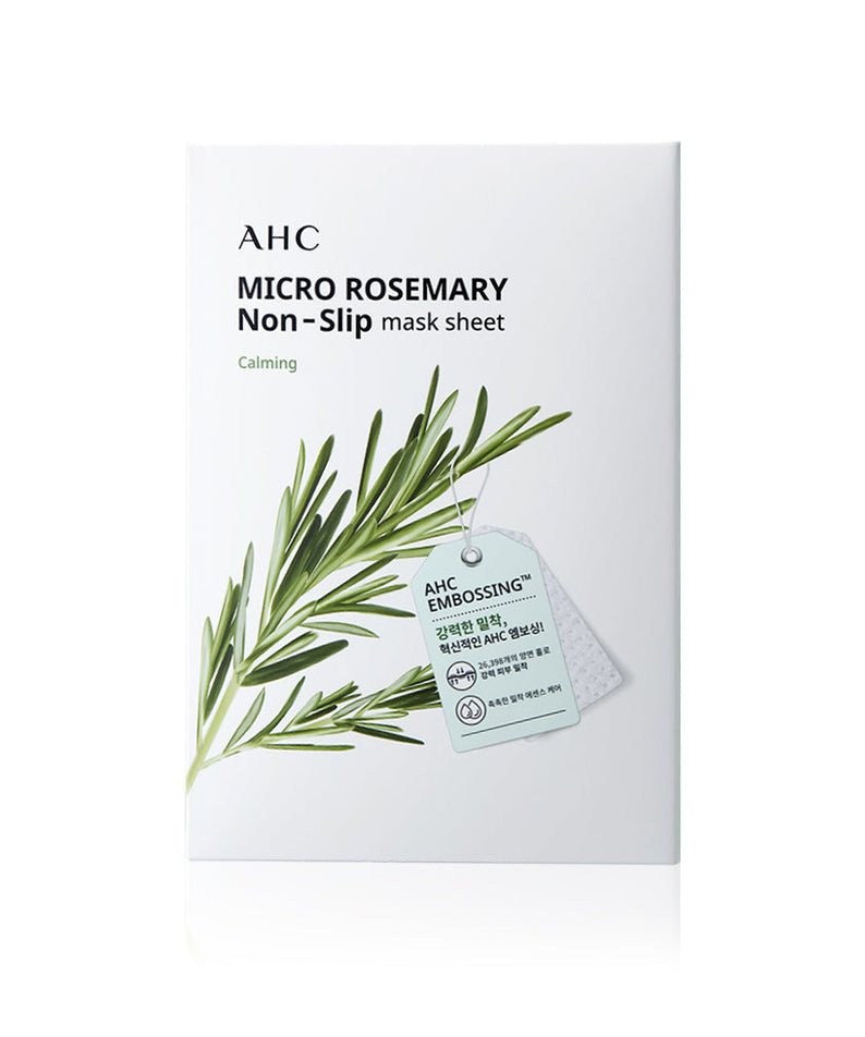 AHC Micro Rosemarry Non-Slip Mask Sheets 10ea packaging with rosemary image on a white background