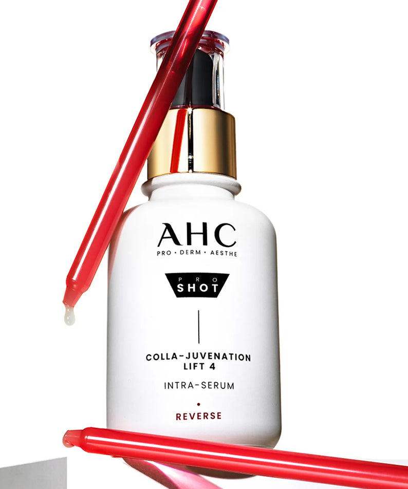 AHC Pro Shot Cola Juvenation Lift 4 Intra Serum 40ml bottle with red droppers