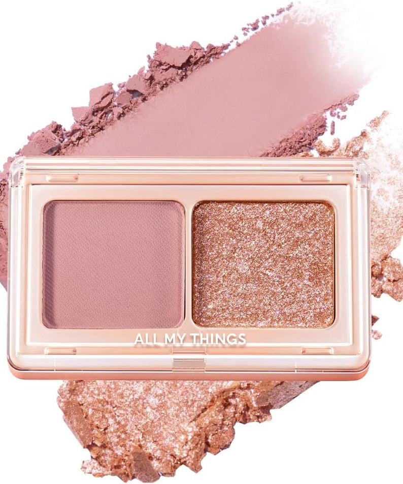 ALL MY THING Aurora Eyeshadow palette with pink and shimmer shades, perfect for vibrant eye makeup looks.