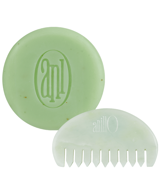 ANILLO Special Scalp Care Set (Shampoo Bar & Jade GuaSha Comb)
