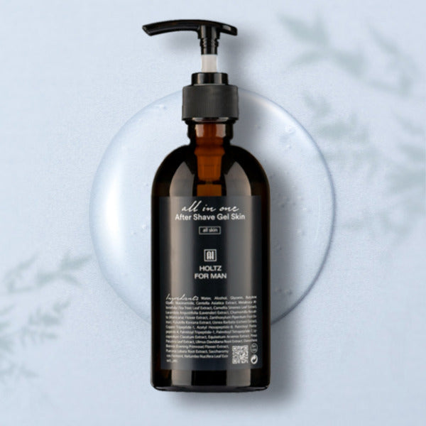 ANNA HOLTZ For Man Men's All-in-One After Shave Gel Skin 300ml bottle on pale background Gentleman Korea premium Korean men’s skincare
