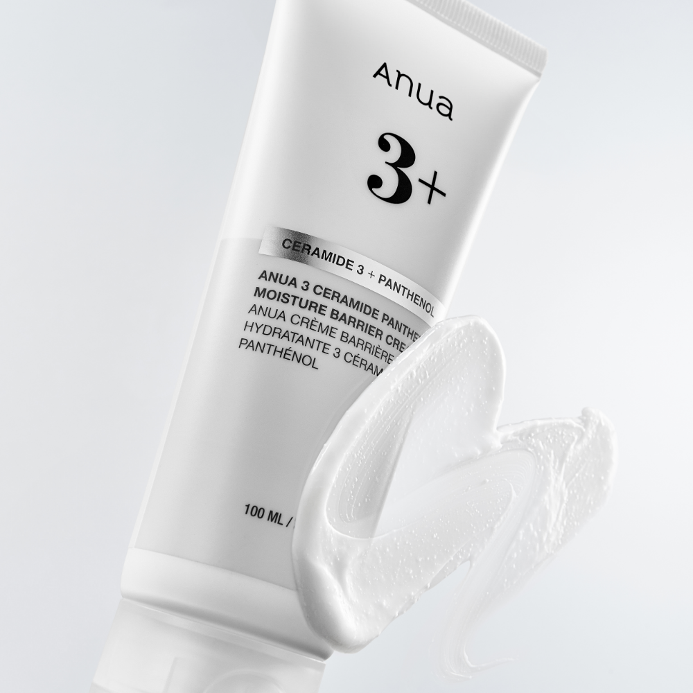 ANUA Ceramide 3 + Panthenol Moisture Barrier Cream 100ml, featuring protective skincare formula and packaging
