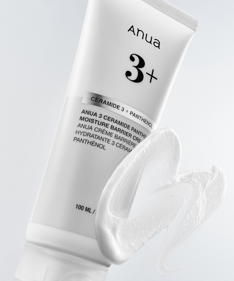 ANUA Ceramide 3 + Panthenol Moisture Barrier Cream 100ml, featuring protective skincare formula and packaging