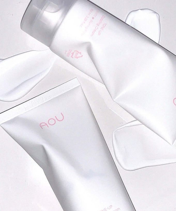 AOU Tone-Up Dazzling Cream packaging and texture