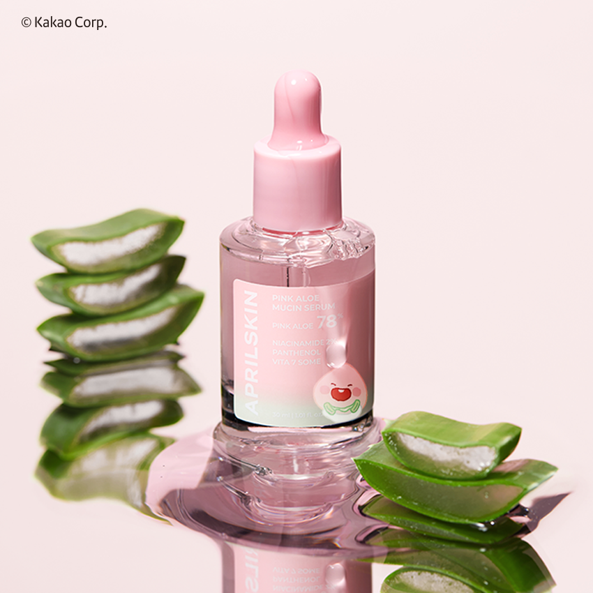 APRIL SKIN Pink Aloe Mucin Serum disponible sur Ma petite Coree, ton Eshop 100% K-beauty en direct de Seoul