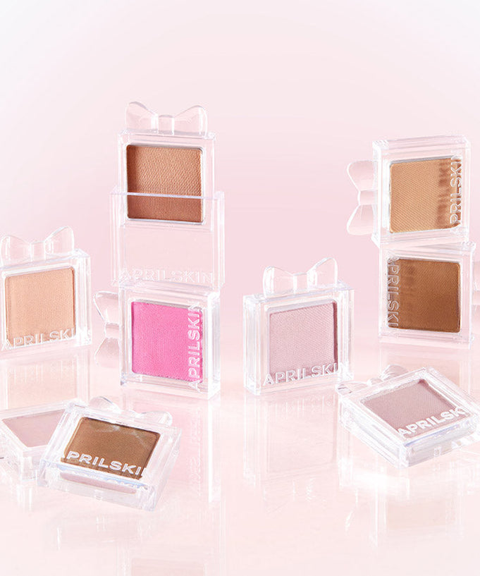 APRILSKIN Slide Pocket Single Shadow in various shades displayed.