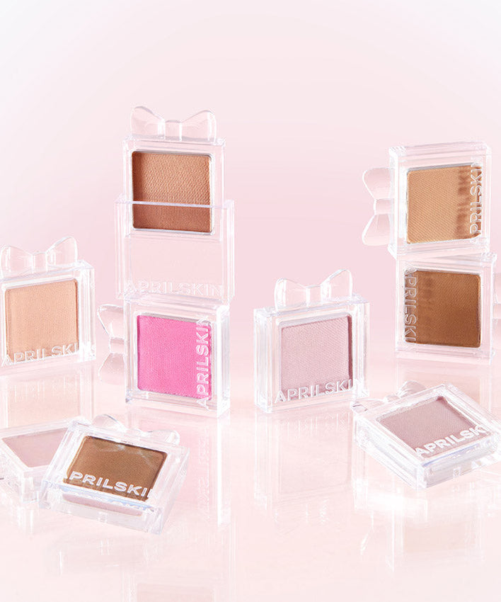 APRILSKIN Slide Pocket Single Shadow in various shades displayed.