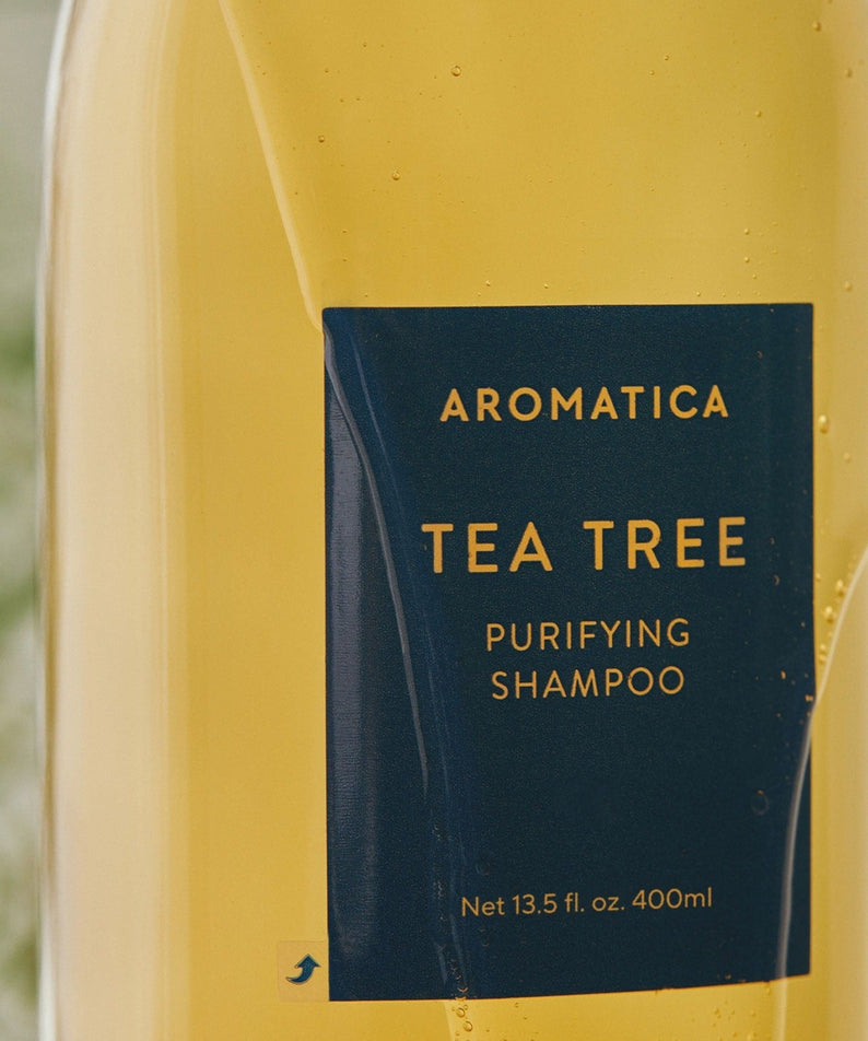 AROMATICA Tea Tree Purifying Shampoo 750ML bottle with label displayed.