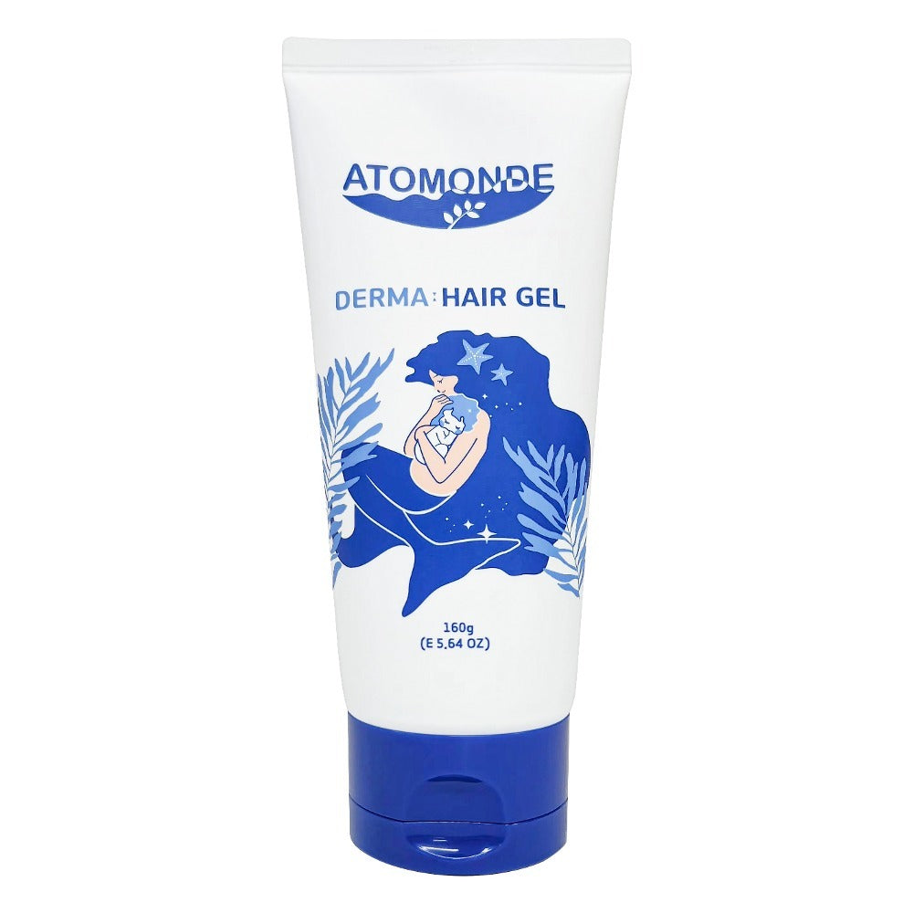 ATOMANDE Derma Hair Gel 160g tube with blue design on white background