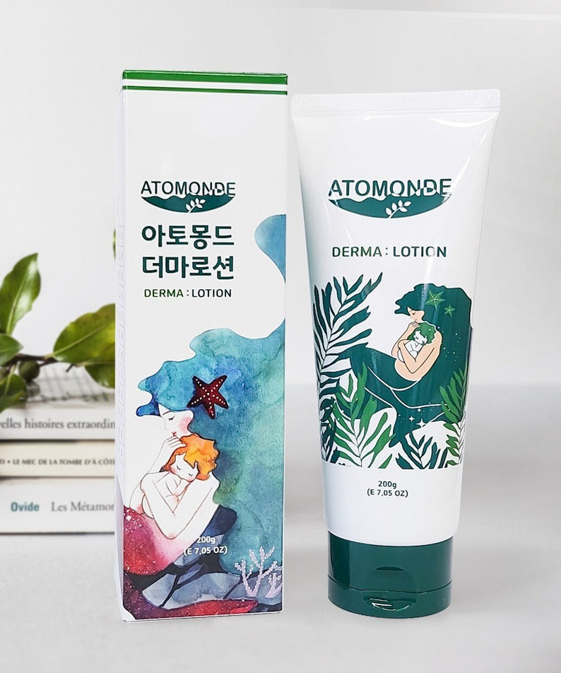 ATOMANDE Baby Derma Infant Lotion 200g packaging with illustrated design and starfish imagery on tube and box.