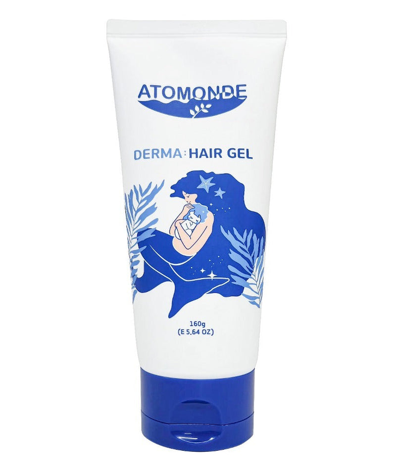 ATOMANDE Derma Hair Gel 160g tube with blue design on white background