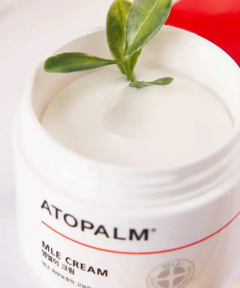 ATOPALM MLE Cream 160ml (Single Type) open jar with green leaf, moisturizing skincare product
