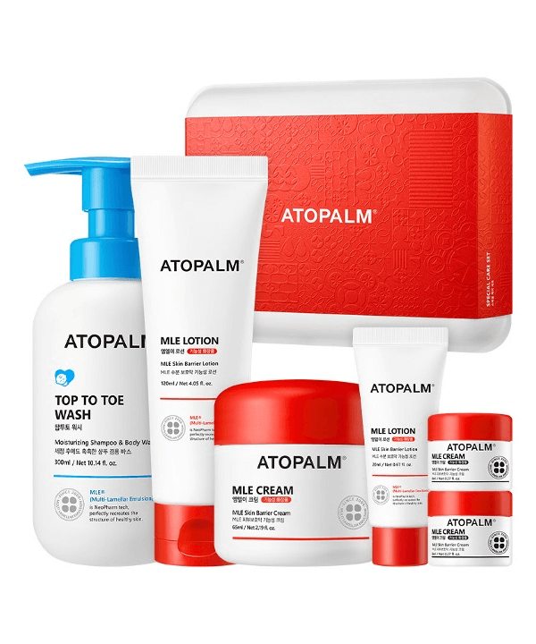 ATOPALM Special Care Set with lotion, cream, and body wash products