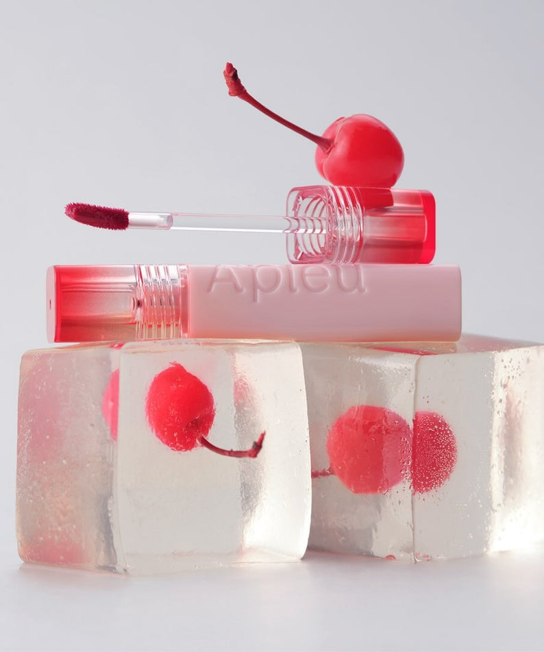 A'PIEU Juicy Pang Jelly Tint with cherry and clear jelly cubes