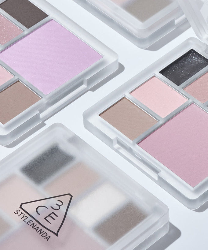 Close-up of 3CE Allround Multi Palette 9.6g featuring multiple makeup shades in a sleek design, ideal for versatile beauty looks.