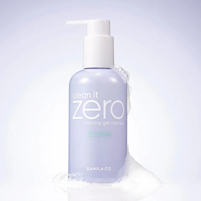 BANILA CO Clean It Zero Calming Gel Cleanser 200ml bottle with pump dispenser on a white background, skincare product.