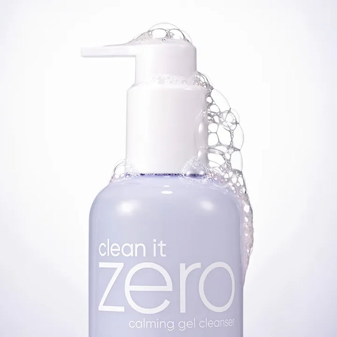 BANILA CO Clean It Zero Calming Gel Cleanser 200ml product packaging with bubbles