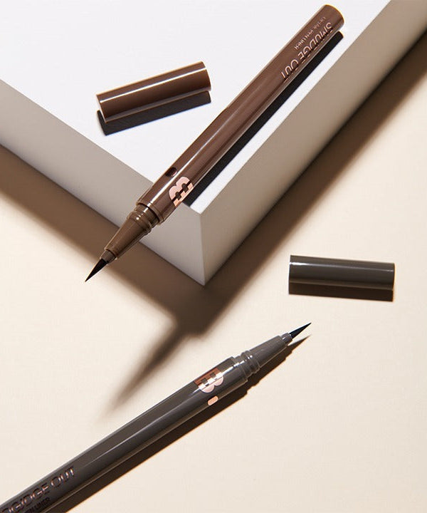 BANILACO Powerproof Pen Eyeliner in black and brown shades on a stylish display
