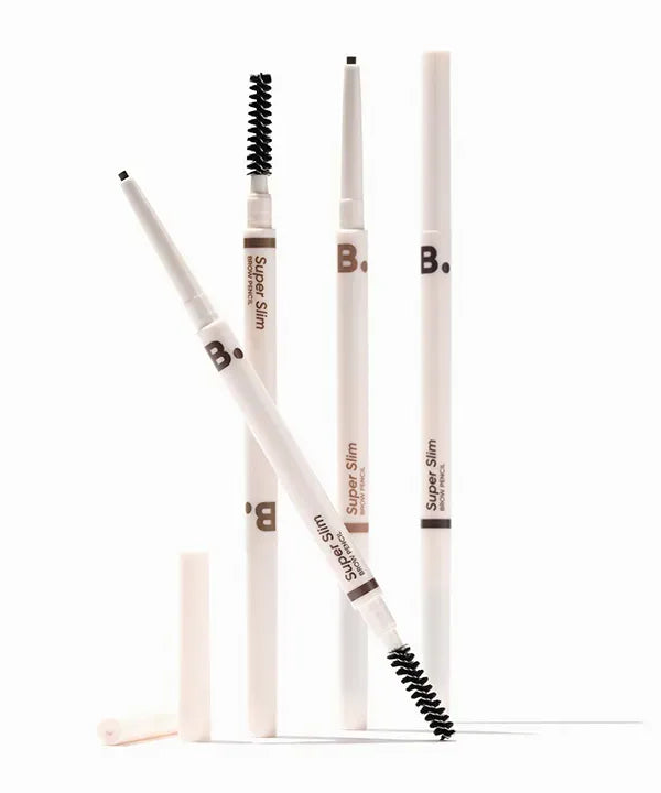 BANILACO Super Slim Brow Pencil on display with caps and brush applicators
