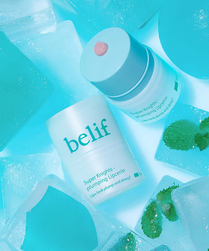BELIF Super Knight Mint Plumping Lipcerine, refreshing lip care with mint and ice cubes