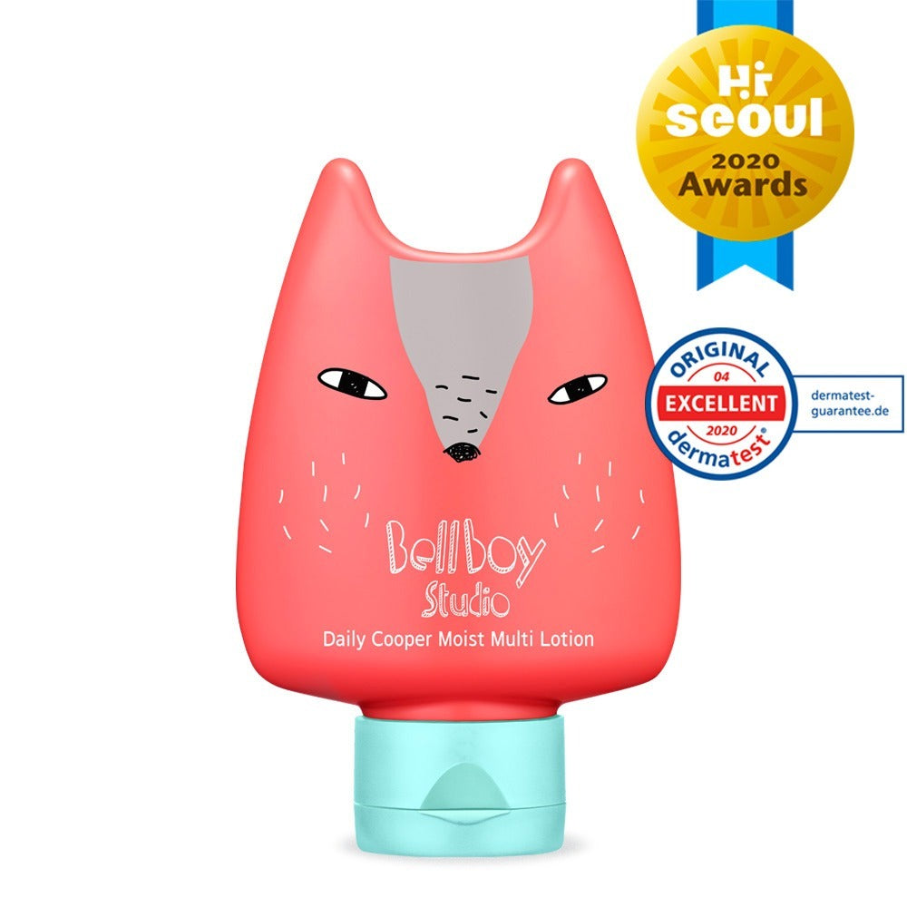 BELLBOY STUDIO Daily Cooper Moist Multi Lotion 160ml bottle with awards displayed