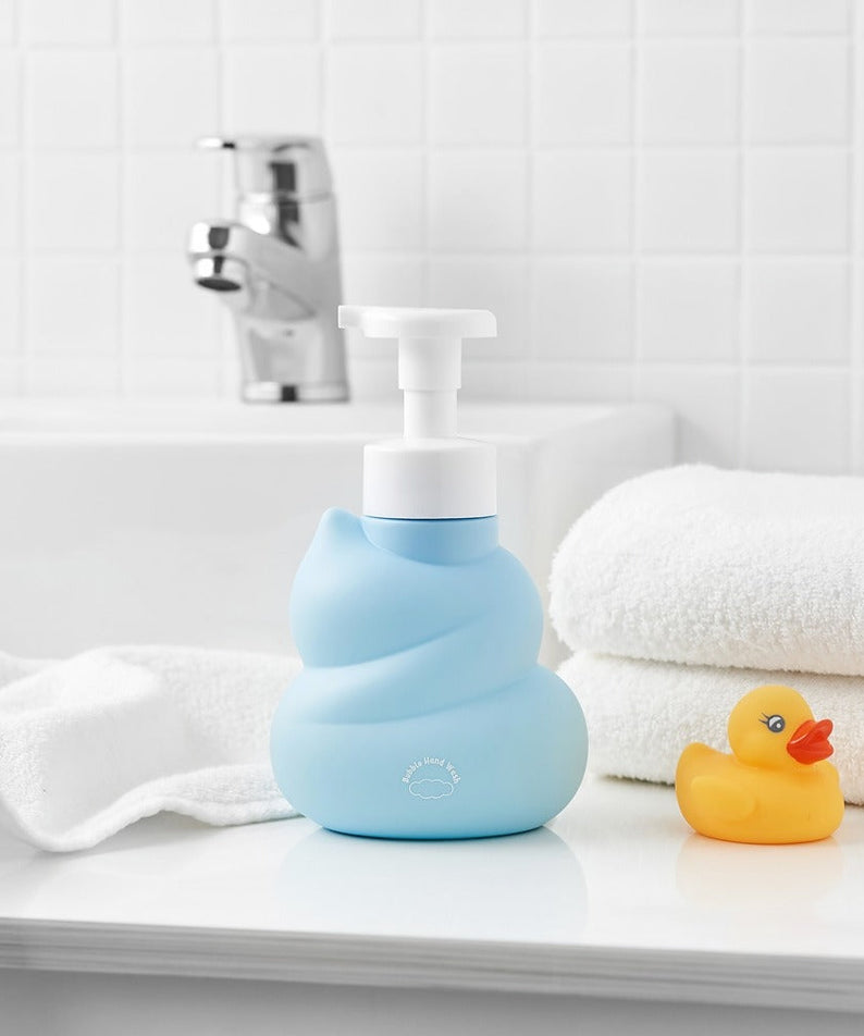 BELLBOY STUDIO Hippong Bubble Hand Wash bottle on a bathroom counter with a rubber duck and towels