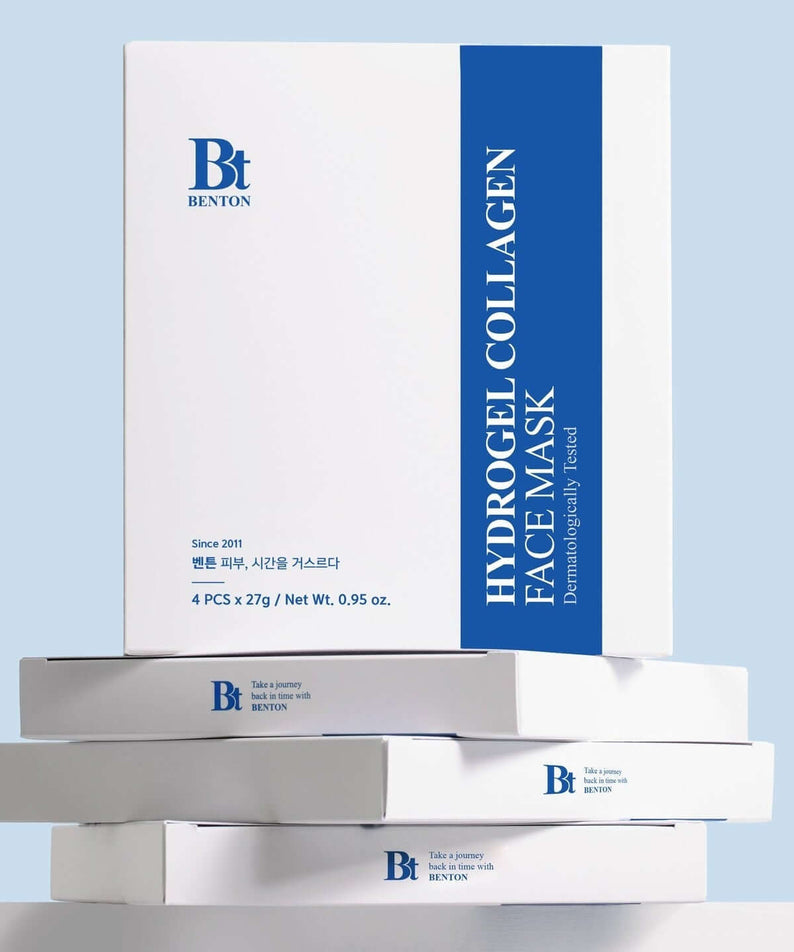 BENTON Hydrogel Collagen Mask Pack 27g x4 showing product packaging.