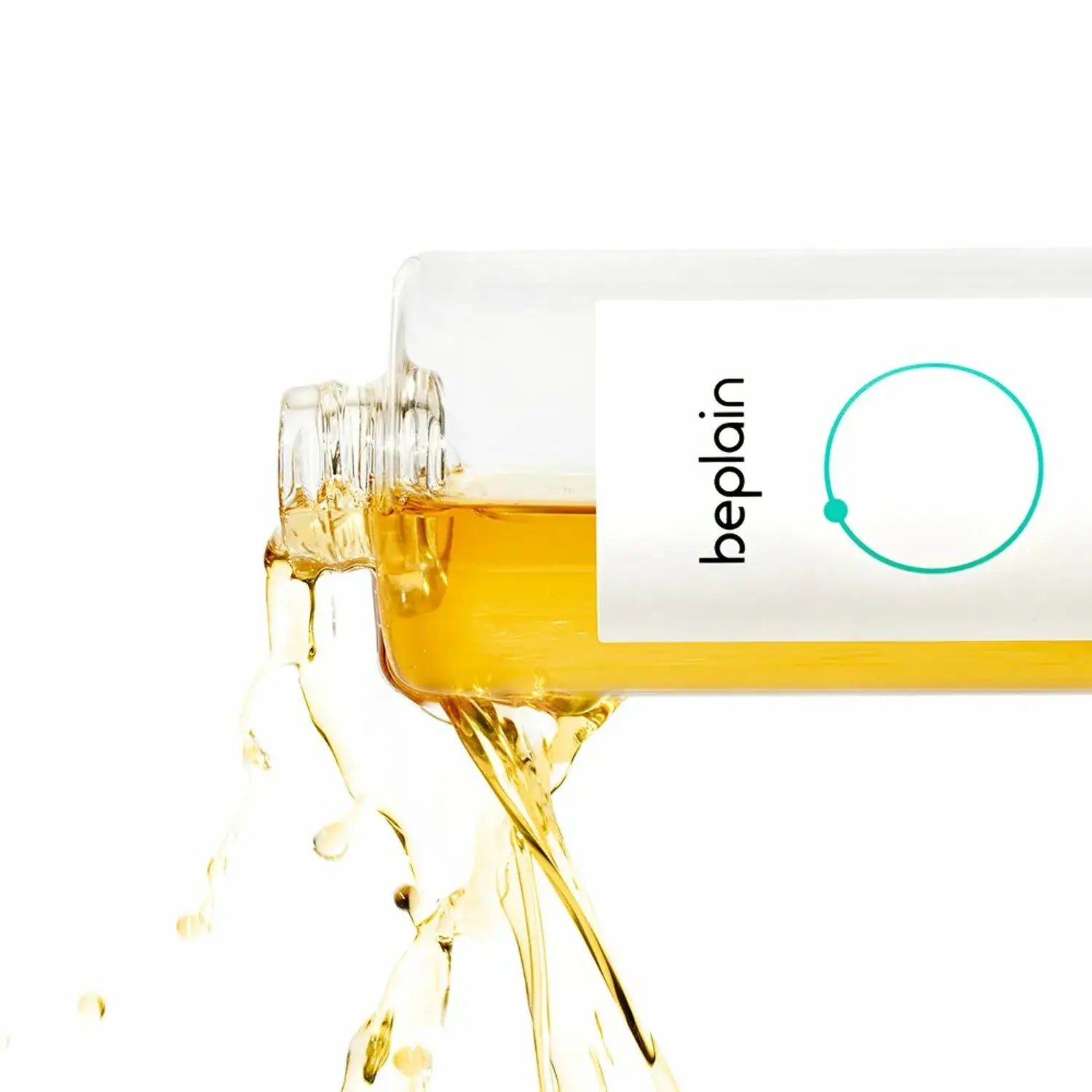 BEPLAIN Cicaterol Toner pouring from bottle, showcasing the liquid texture and design